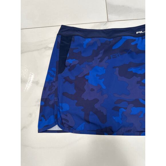 RLX Ralph Lauren Blue Black Camouflage Stretch Skort Sz M At Leisure Tennis Golf - Picture 3 of 14